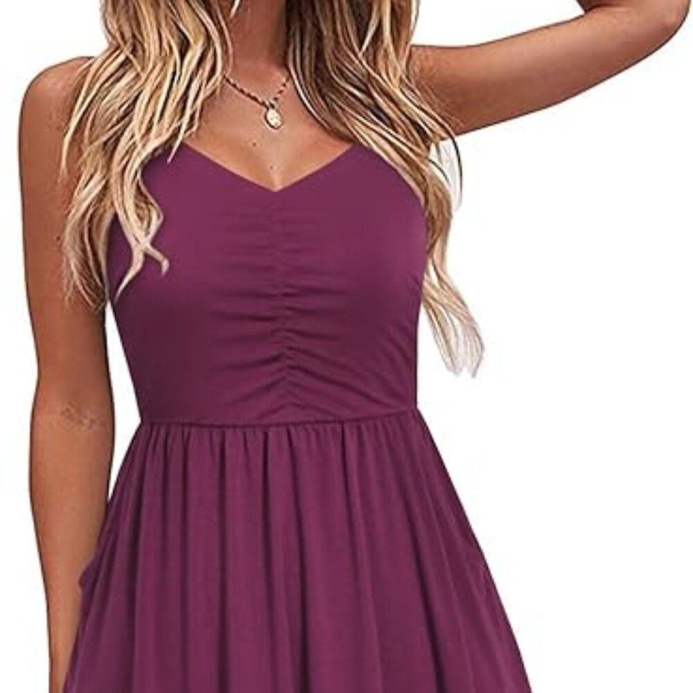 YATHON Casual Dresses for Women Sleeveless Cotton Summer Beach Dress A Line